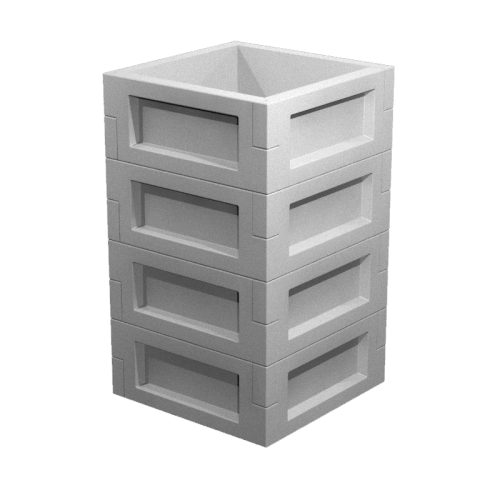 Клумба для цветов GKS высокая садовая  грядка GKS 1х1х4  60х60х100 см серый