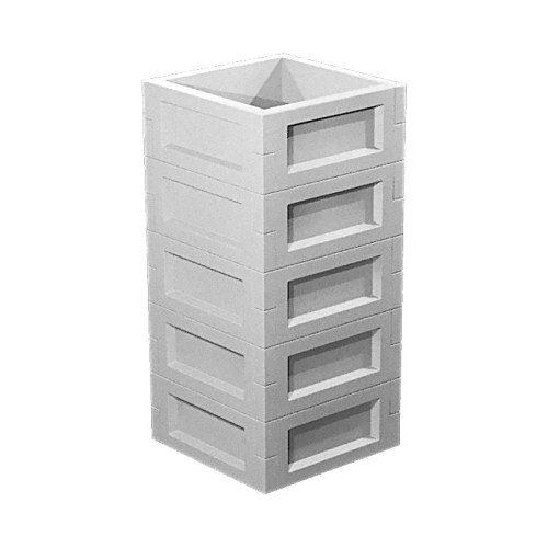 Клумба садовая  GKS компостер для теплицы ящик садовый GKS 1х1х5  60х60х125 см серый