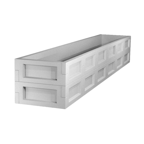 Высокая теплая  грядка GKS для зелени Садовый Конструктор GKS 1х6х2 60х335х50 см полимербетон