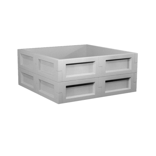 Клумба для сада GKS высокая грядка цветник GKS 2х2х2 115х115х50 см серый